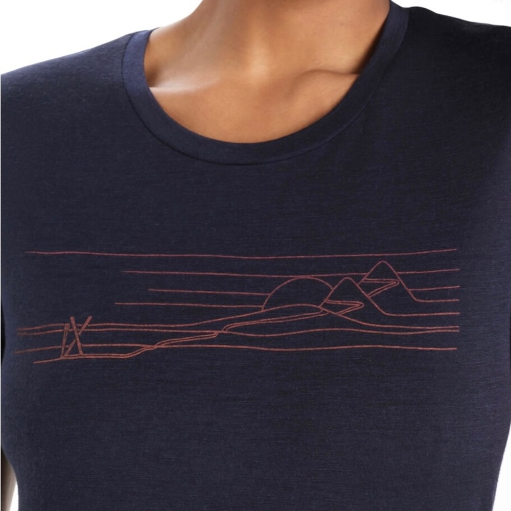 Icebreaker Merino Tech Lite II Short Sleeve T-Shirt Ski Stripes size XS - Picture 3 of 7